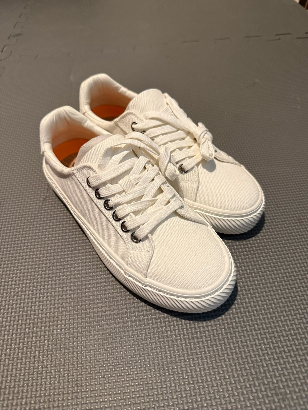 Quince White Canvas Low-Top Sneakers